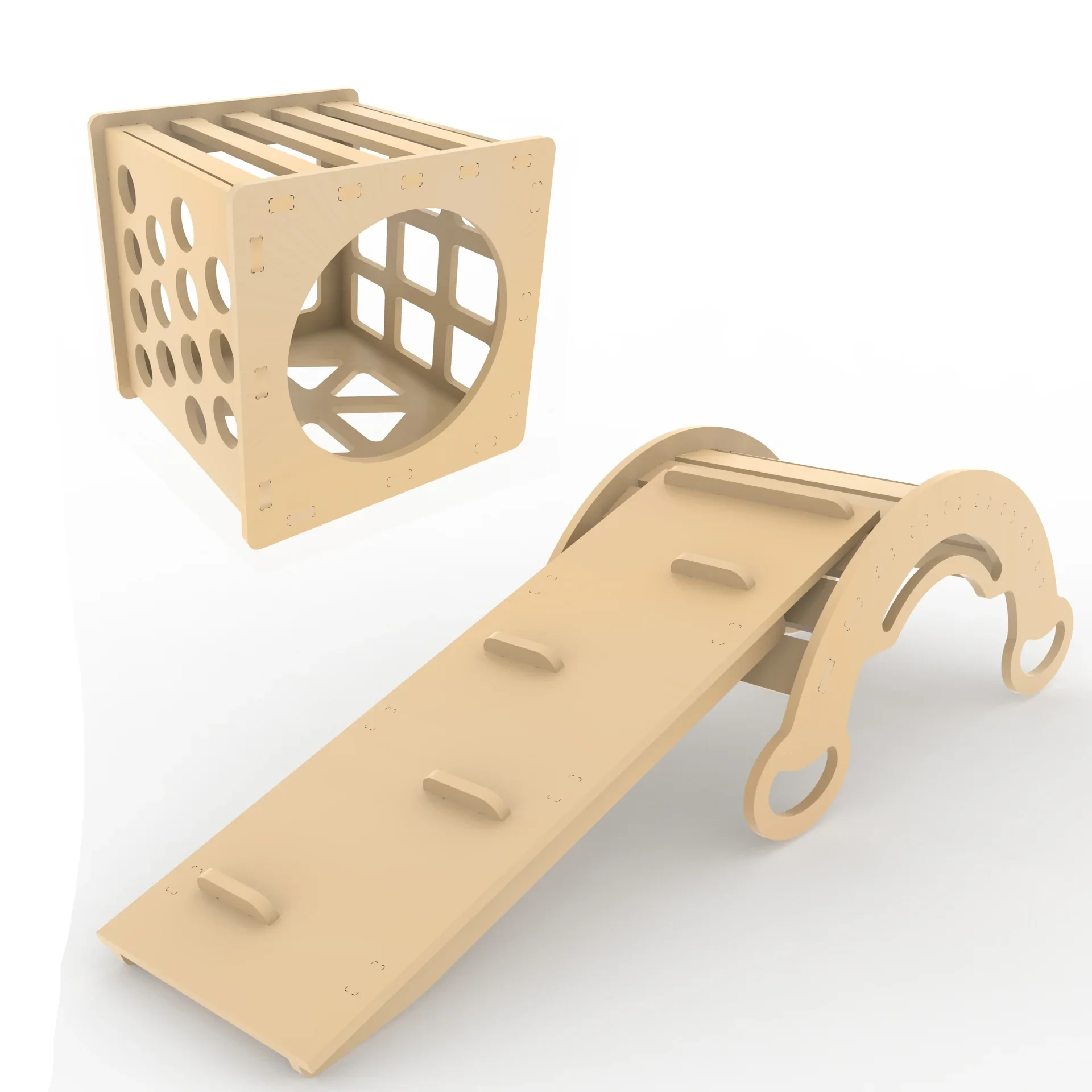 Ultimate Pikler Trio: Rocker Arch + Cube + 2-in-1 Slide Ramp
