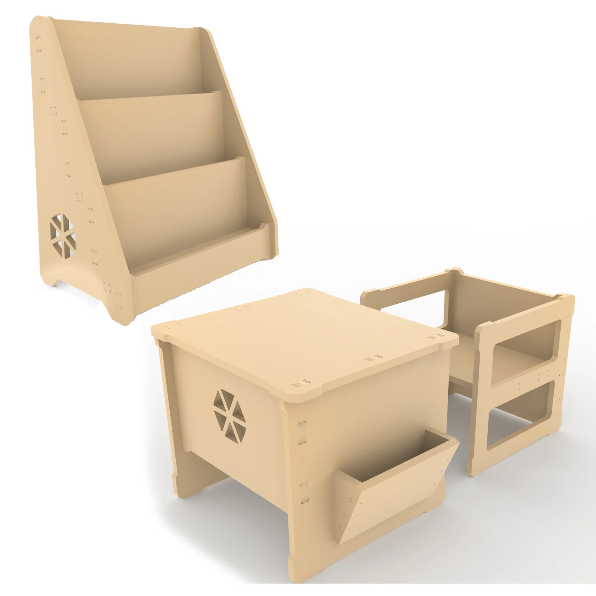 Montessori 2-in-1 Desk & Bookshelf Combo