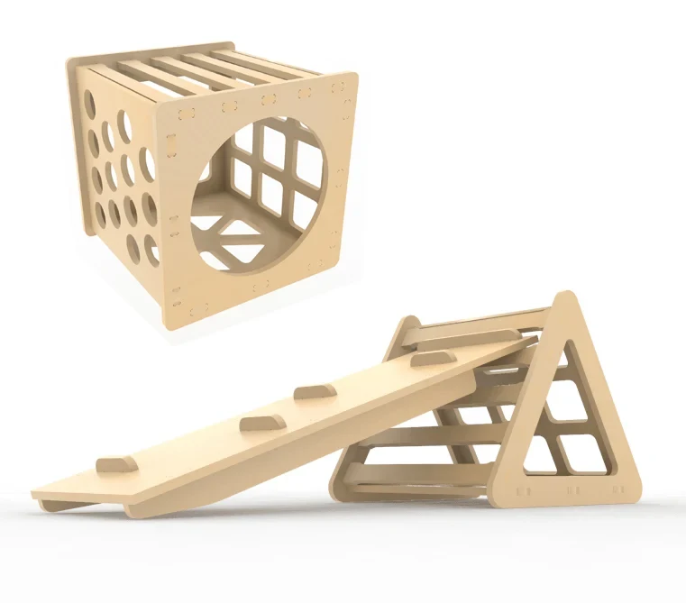 Pikler Climbing Triangle + Activity Cube + 2-in-1 Ramp Set